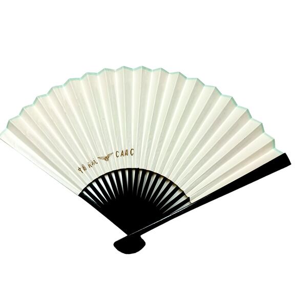 Chinese Folding Hand Fan Dove Floral CAAC VTG Decor 🕊️🌸 - Picture 4 of 16